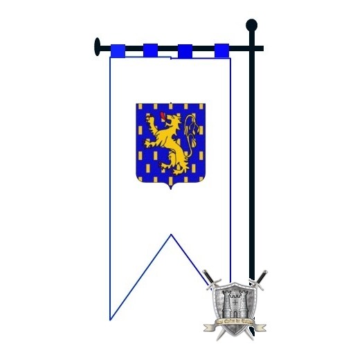 etendard avec armoiries au centre