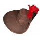 Large Chapeau en cuir mousquetaire