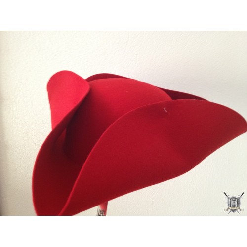 Tricorne rouge pirate