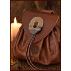 Sac en cuir médiéval avec bouton en corne