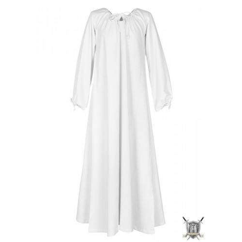 Robe médiévale blanche 100% coton