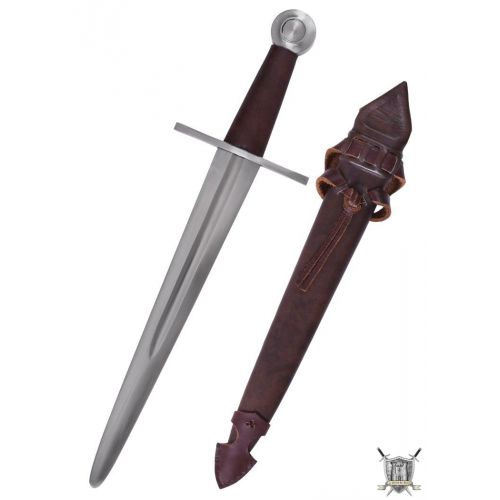 Dague médiévale acier et fourreau cuir