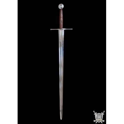 Epée médiévale bâtarde fourreau ceinture tout cuir