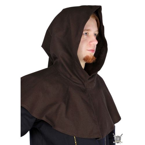 capuche médiévale marron 100 coton