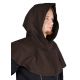 capuche médiévale marron 100 coton