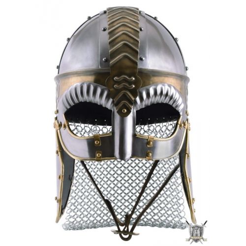 casque viking avec joues et mailles 