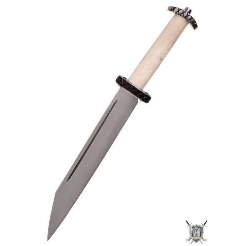 Dague seax courte manche en os avec fourreau