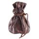 Bourse en cuir marron 17 cm