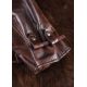 Bourse en cuir marron 17 cm