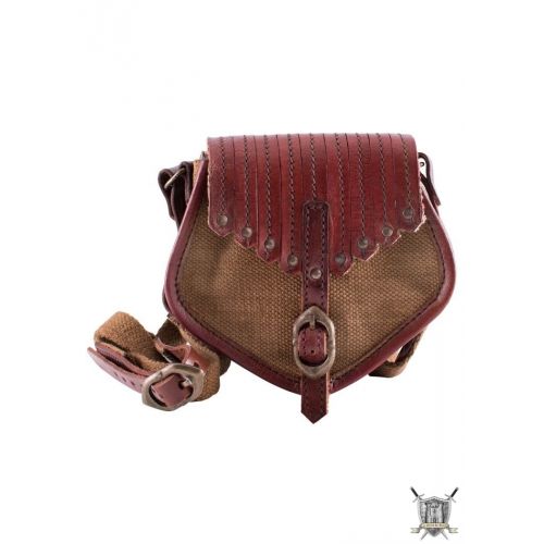 Sac en cuir et toile d'inspiration viking