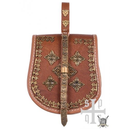 Sac en cuir de ceinture décoré viking