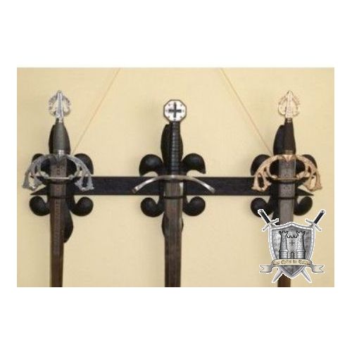 Cintre fleur de lys médiéval en fer forgé pour mur ⚔️ Boutique Épées