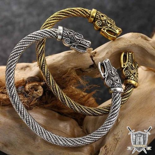 BRACELET VIKING TËTES DE LOUPS