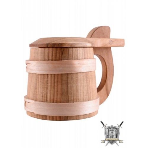 chope en bois avec couvercle 0.5l