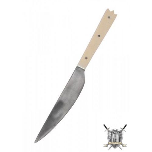 Couteau avec manche en os, 19 cm avec fourreau