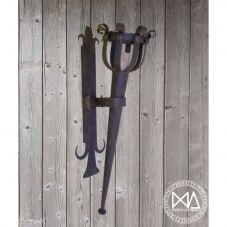 Torche médiévale en fer forgé rustique 70cm
