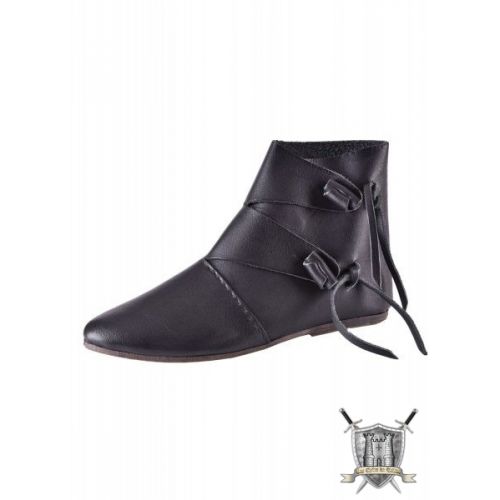 Chaussures viking début moyen-âge, cuir noir