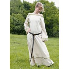 Robe médiévale blanche avec passementerie