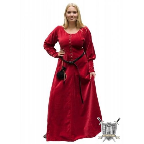 Robe en velours rouge isabelle 100% coton