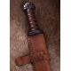 Longue dague viking seax poignée en cuir