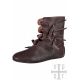 Bottines viking du haut Moyen Âge, marron foncé en cuir épai