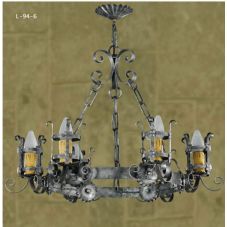 Lustre médiéval forgé 6 ou 8 lumières