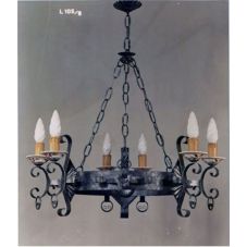 Lustre médiéval fer forgé 6 lumières