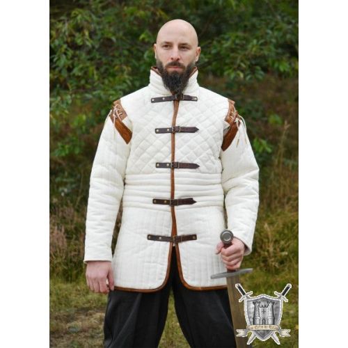 Gambison manches amovibles garnitures cuir