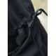 robe médiévale Burglinde avec manches en trompette, noir 100% coton