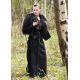 robe médiévale Burglinde avec manches en trompette, noir 100% coton