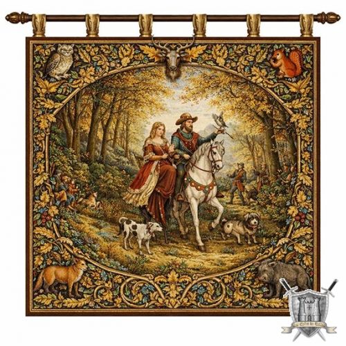 Tapisserie m&eacute;di&eacute;vale carr&eacute;e 100x100cm