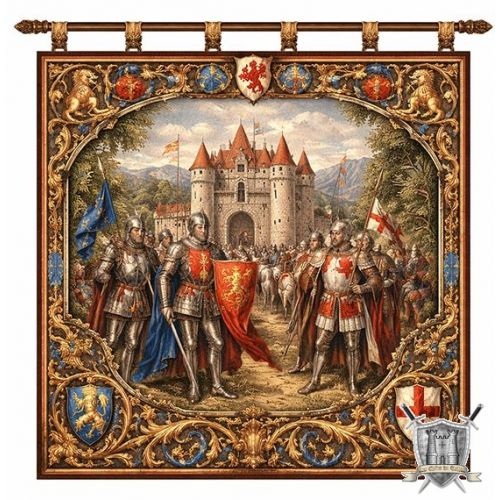 Tapisserie médiévale 100x100cm Tapisserie médiévale 100x100cm