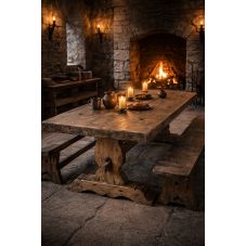 Table de monast&egrave;re en bois massif