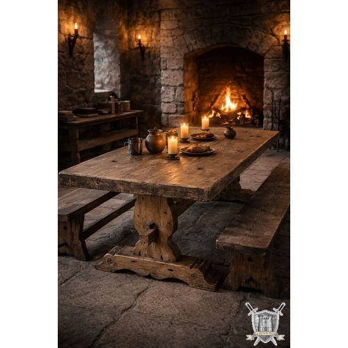 Table de monast&egrave;re en bois massif