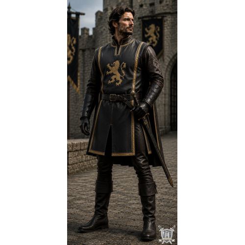 Tabard chevalier noir cuir